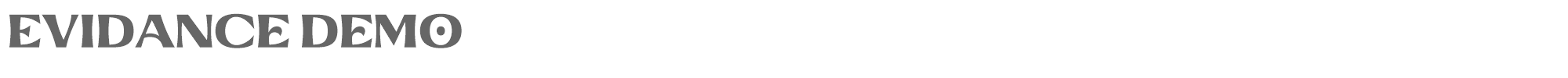 Sample characters Evidance Font